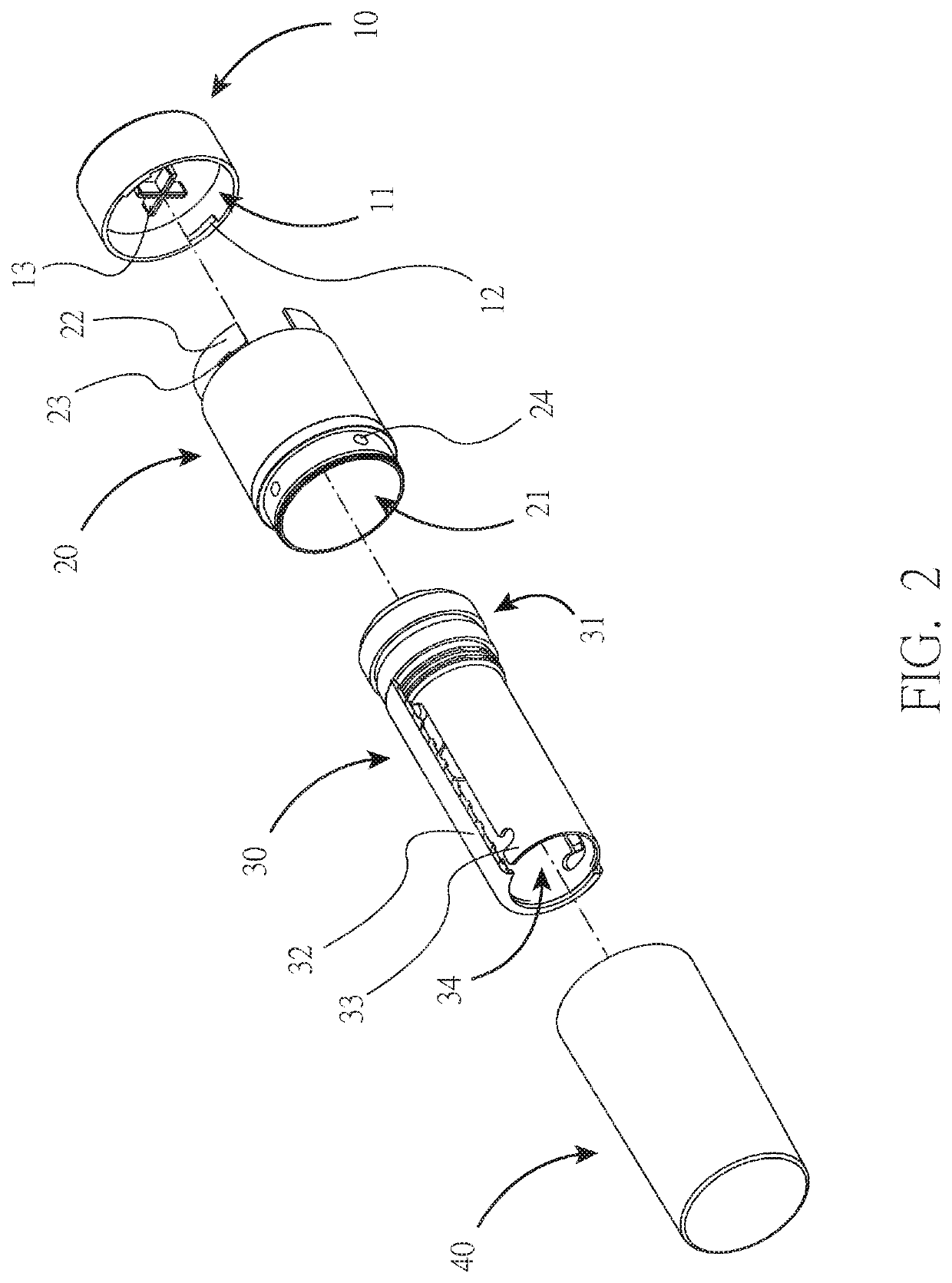 Cosmetic container with lipstick replacement device