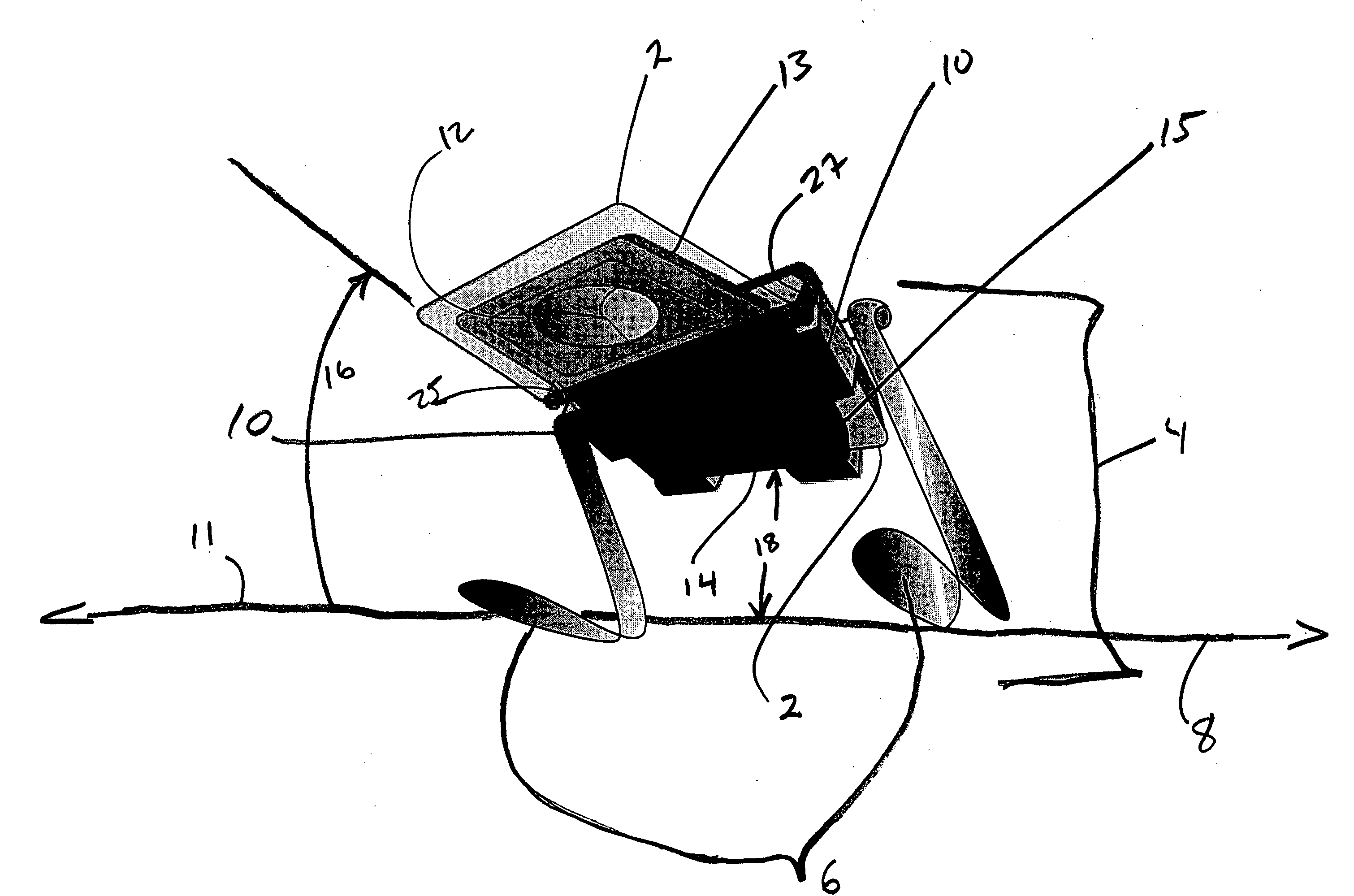Device for holding a portable computer for operation in a supine position