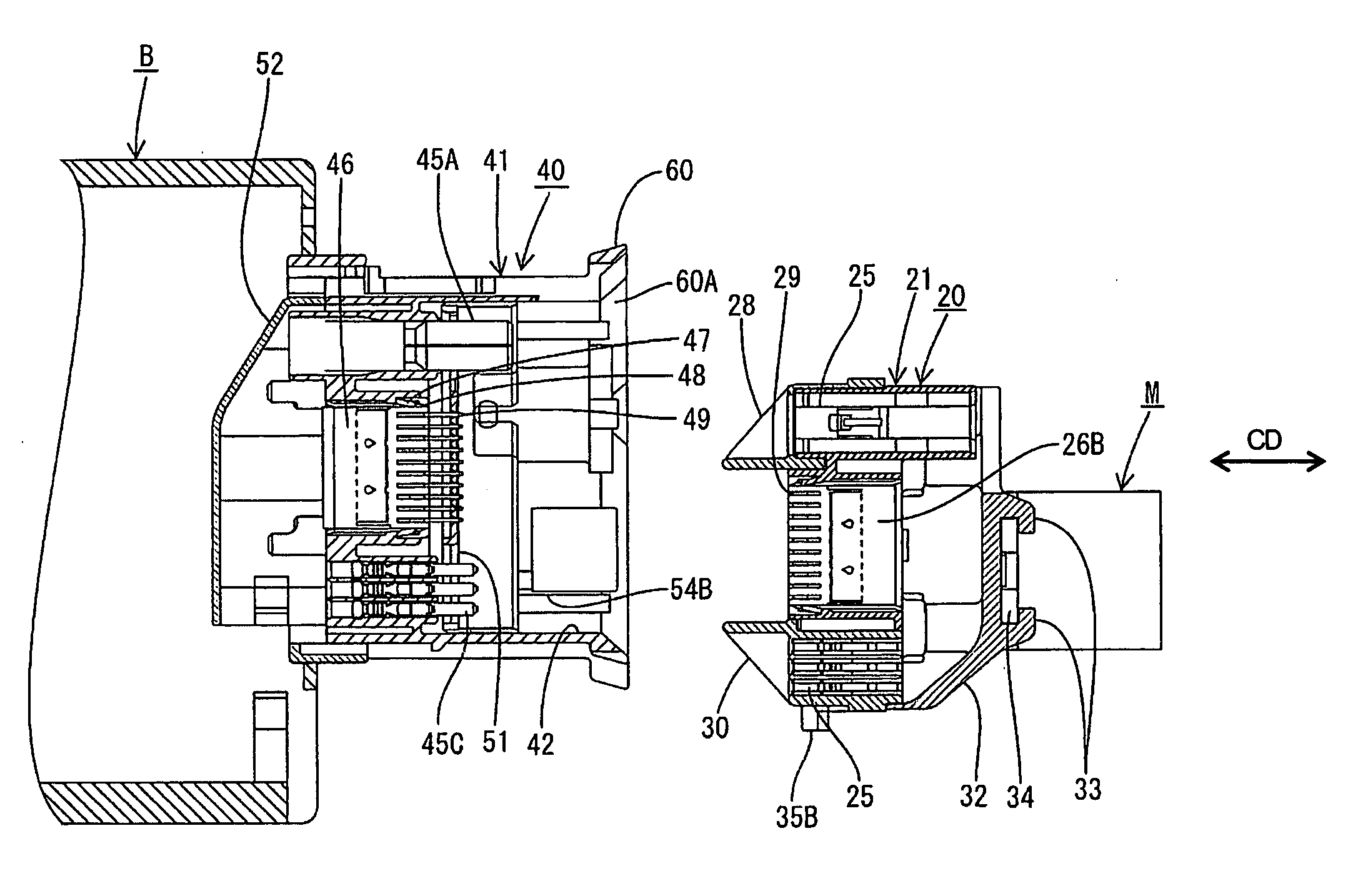 Connector assembling construction