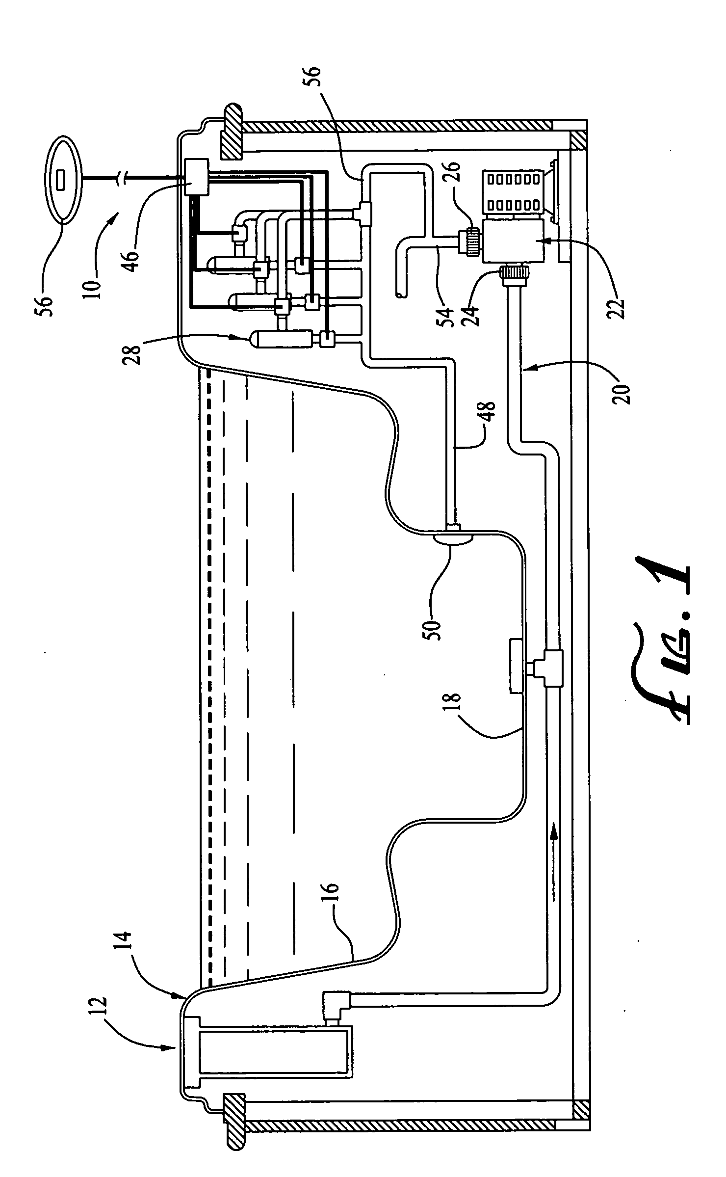 Automatic chemical injection system for water recreational apparatus