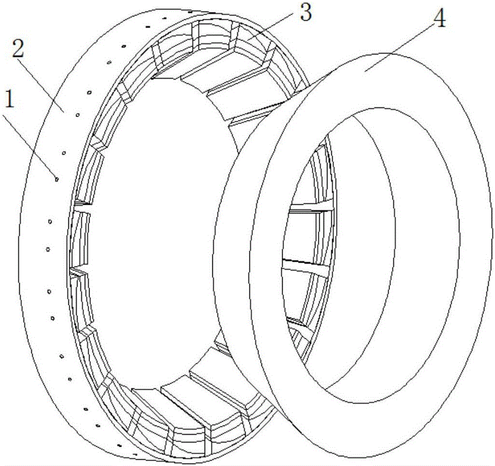 Water-lubricated thrust-radial combined bearing for shaftless propeller