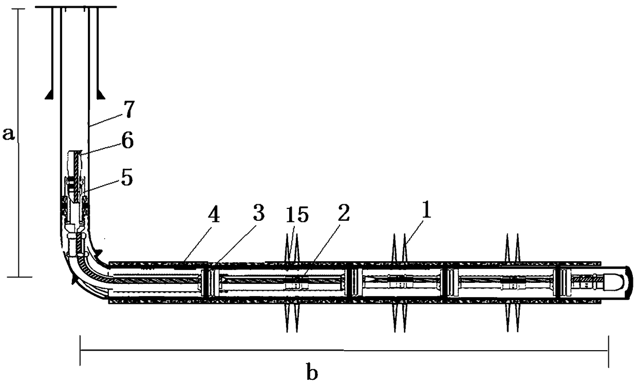 Horizontal well repeated fracturing device and method based on open-hole preset tubular column well completion