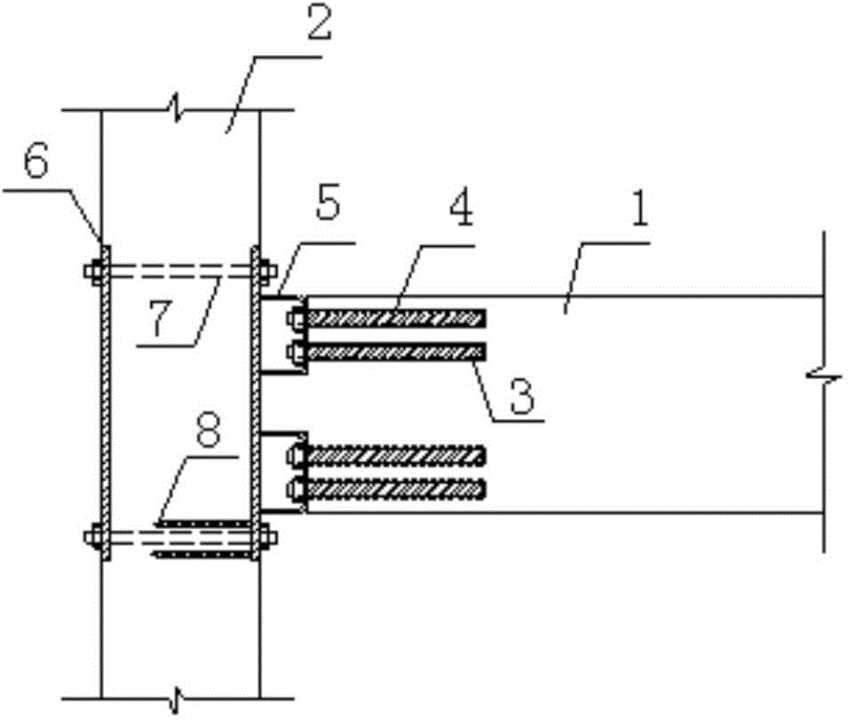 Assembly wood structure beam column embedded steel bar joint