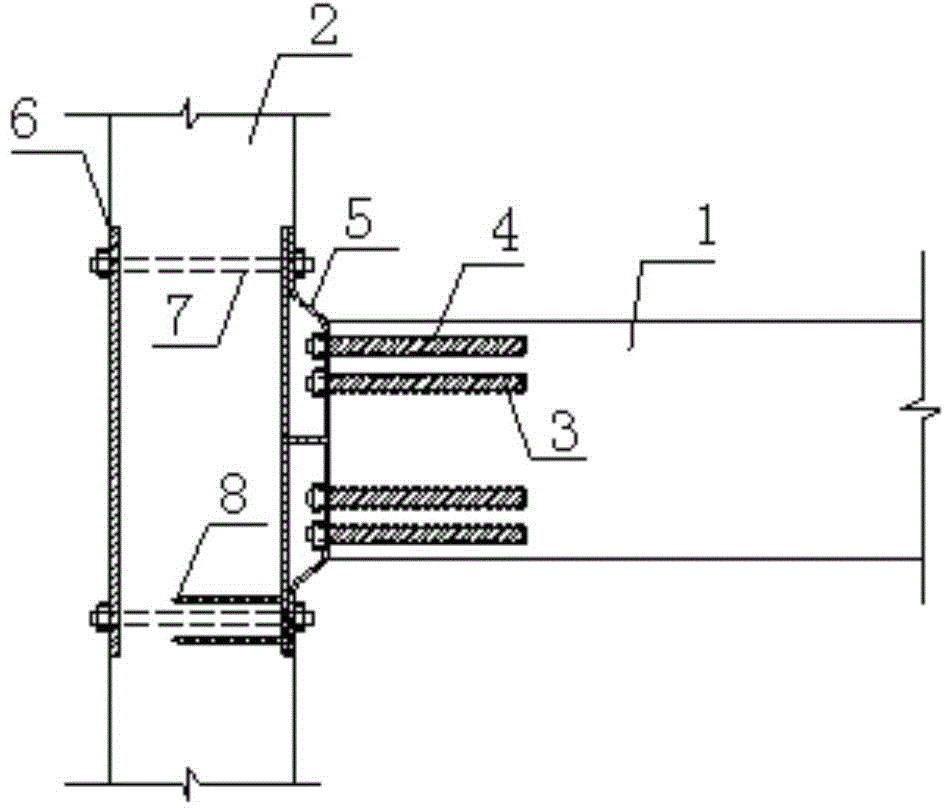 Assembly wood structure beam column embedded steel bar joint