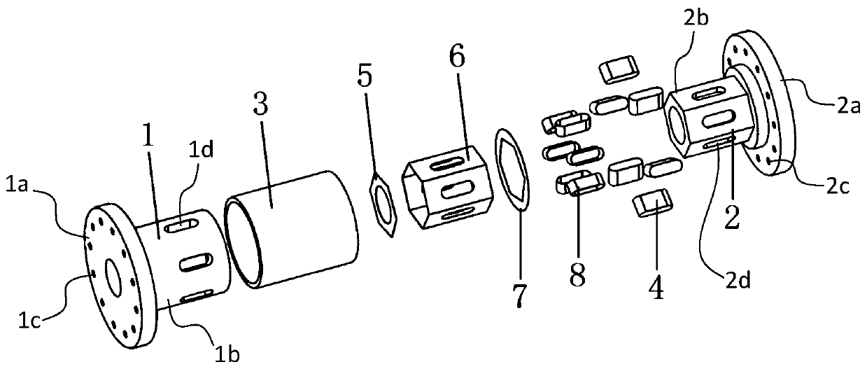 Underwater vehicle tail shaft electric insulation connecting device