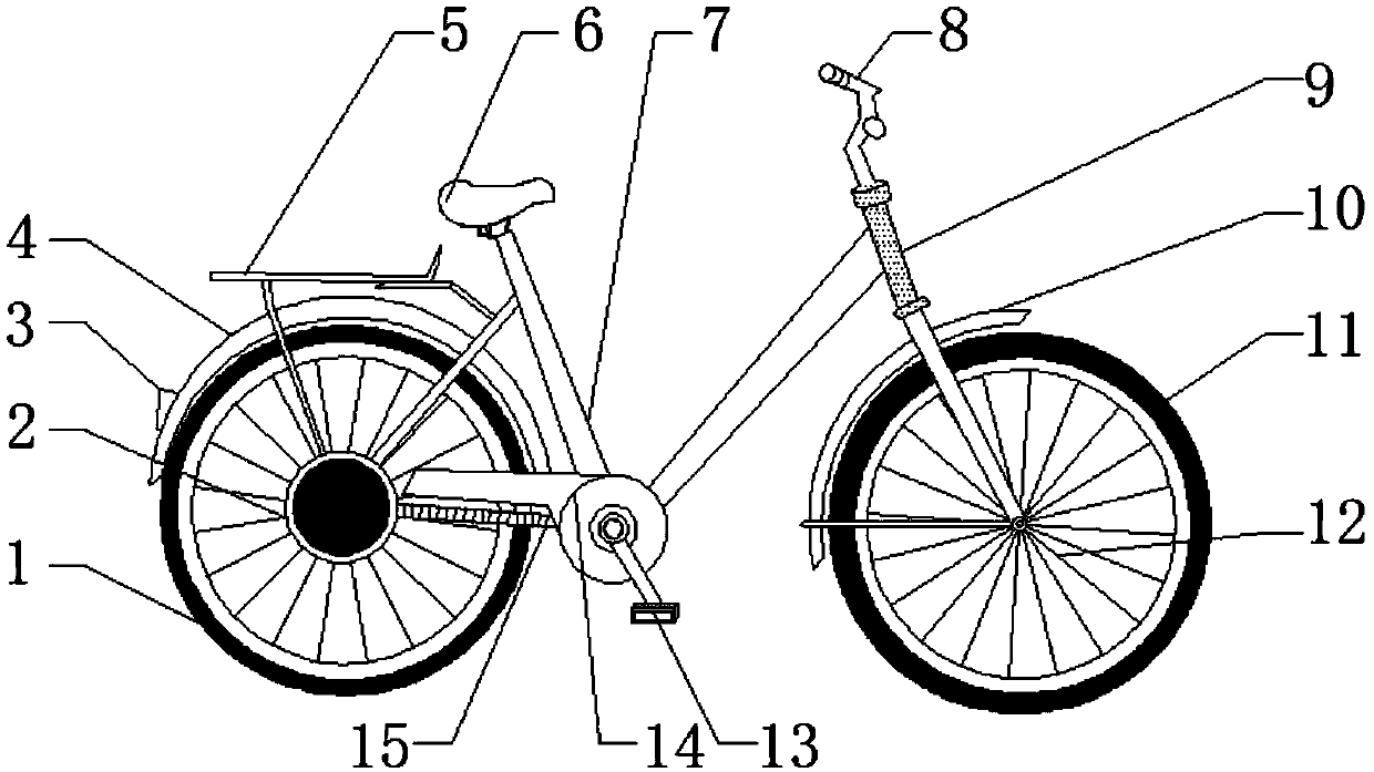 A damping device of a pedal type intelligent bicycle