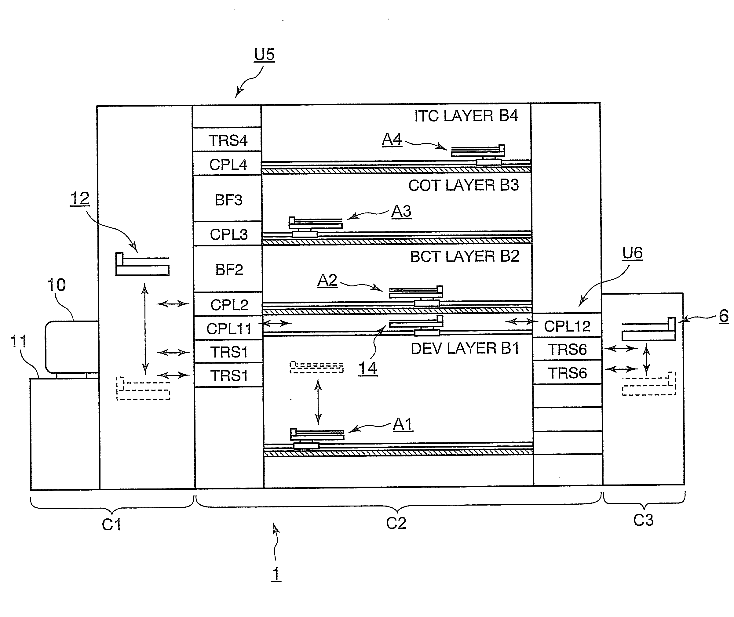 Device and method for supporting a substrate