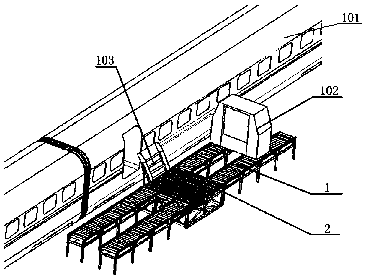 High-speed rail logistics loading and unloading system