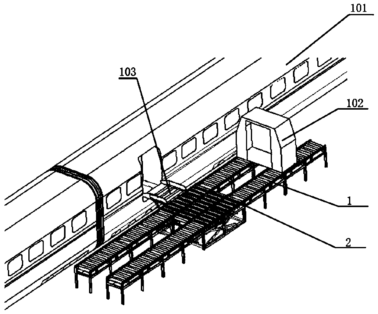 High-speed rail logistics loading and unloading system
