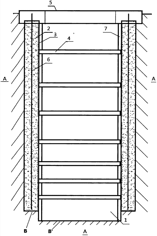 Deep foundation pit underground grain depot and construction method thereof