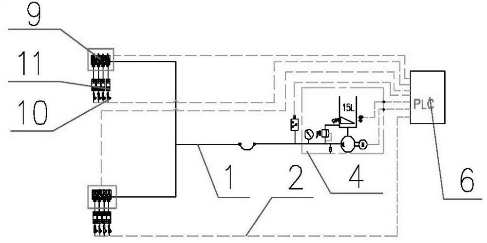 Intelligent lubricating system for unmanned travelling crane and control method of intelligent lubricating system