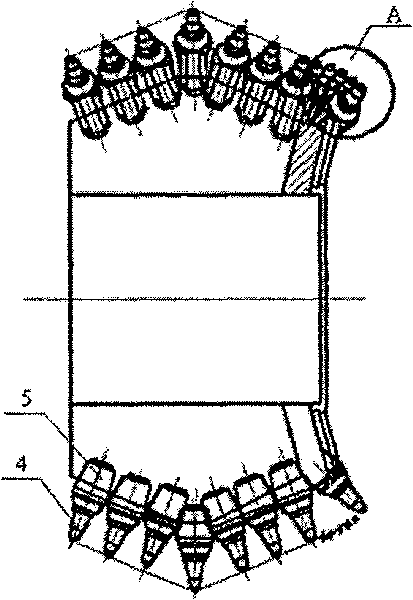 Hob cutter type coal cutter drum