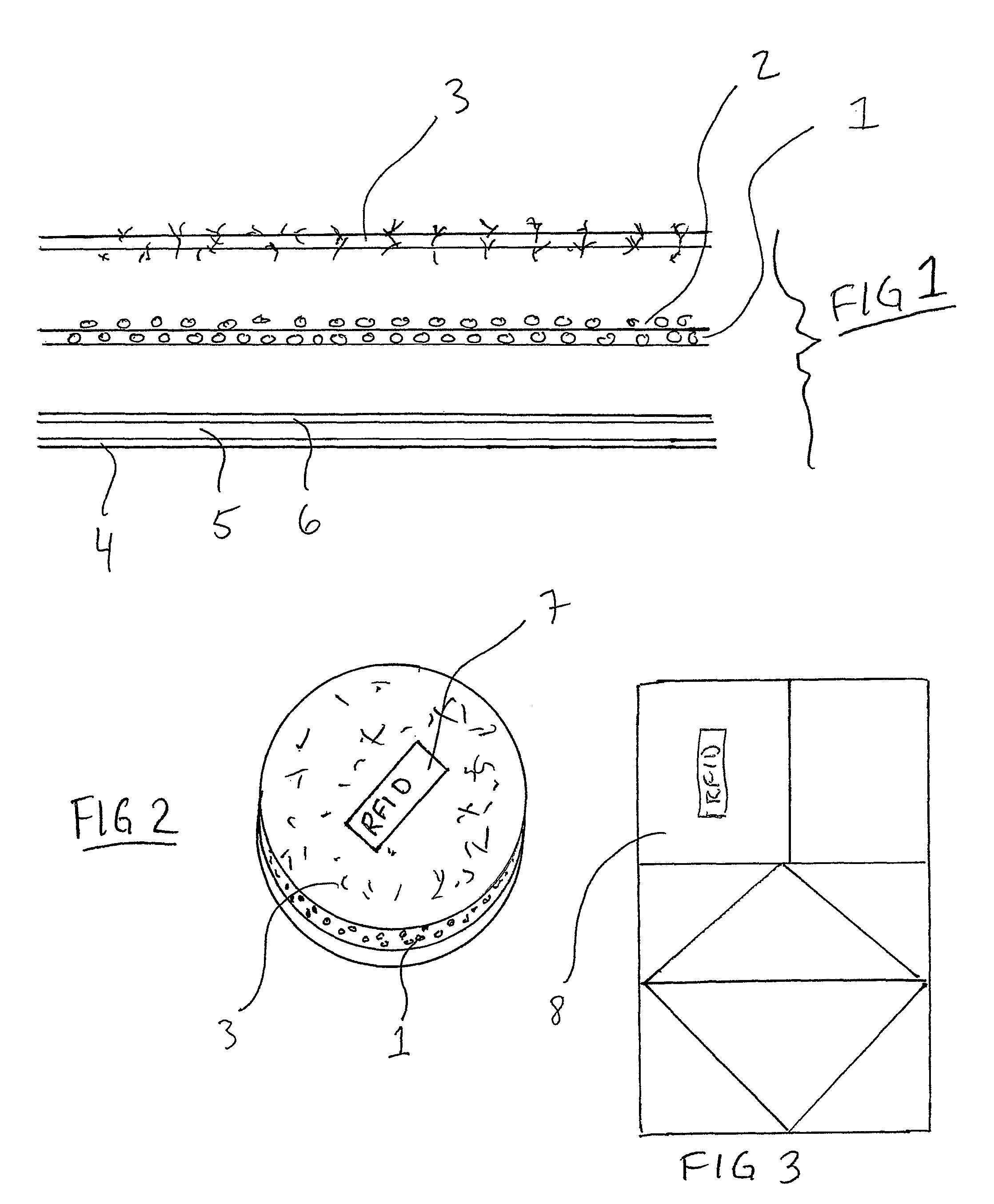 Seal absorbent pad-RFID-bar code device for a dosing cap