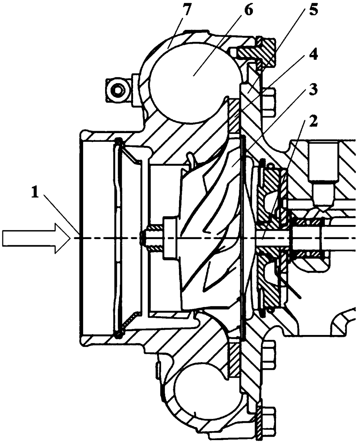 Centrifugal compressor with asymmetrical vaned diffuser with circumferentially variable vane installation angle