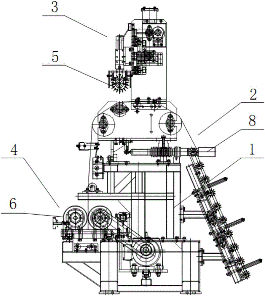 Cutting and pricking device of fiber cord fabric cutting machine