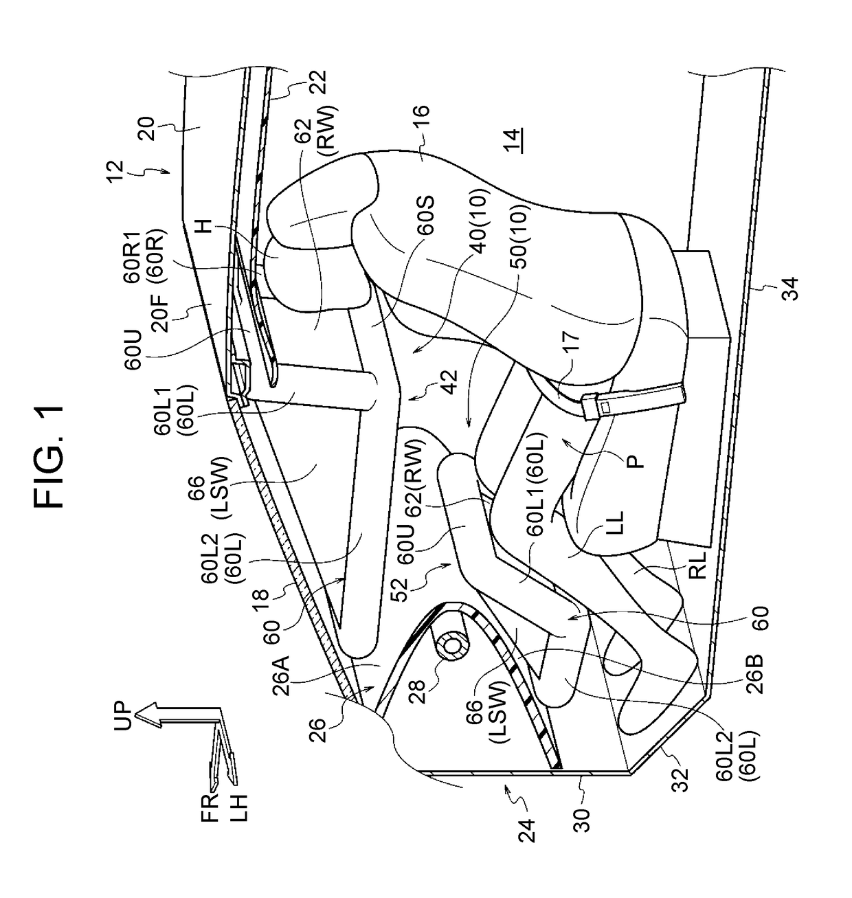 Passenger protection device for front passenger seat