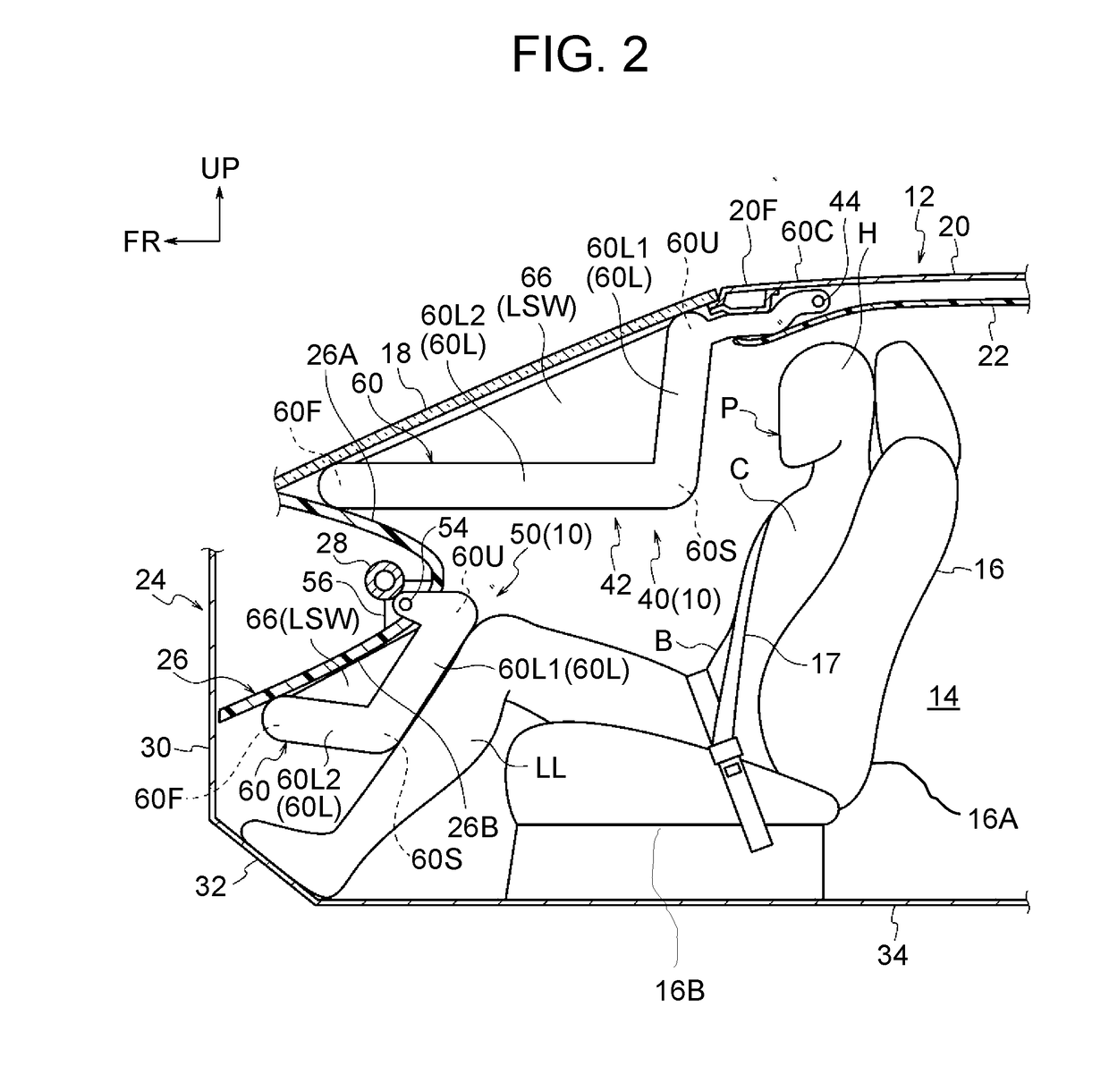 Passenger protection device for front passenger seat