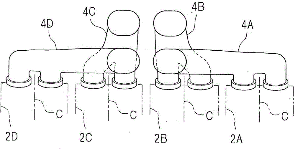 Exhaust passage structure for internal combustion engine