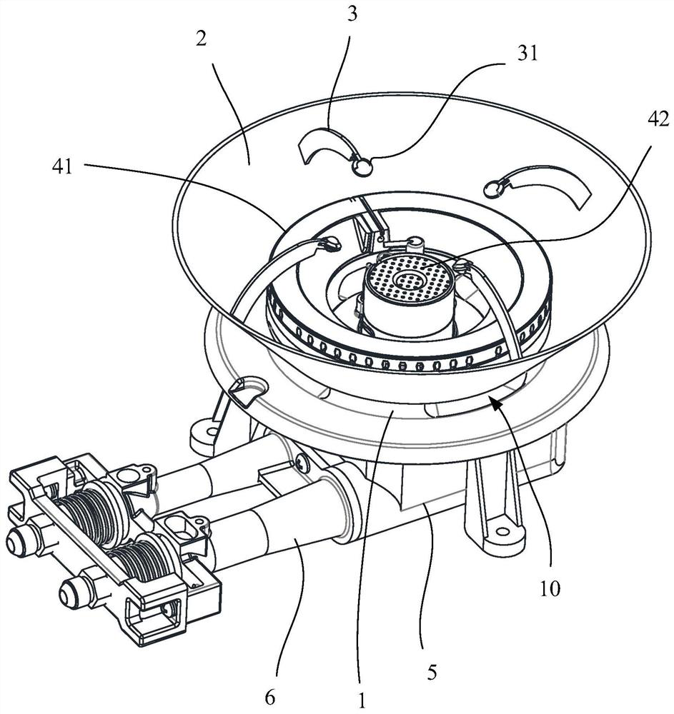 Integrated gas mixing structure, burner and cooker