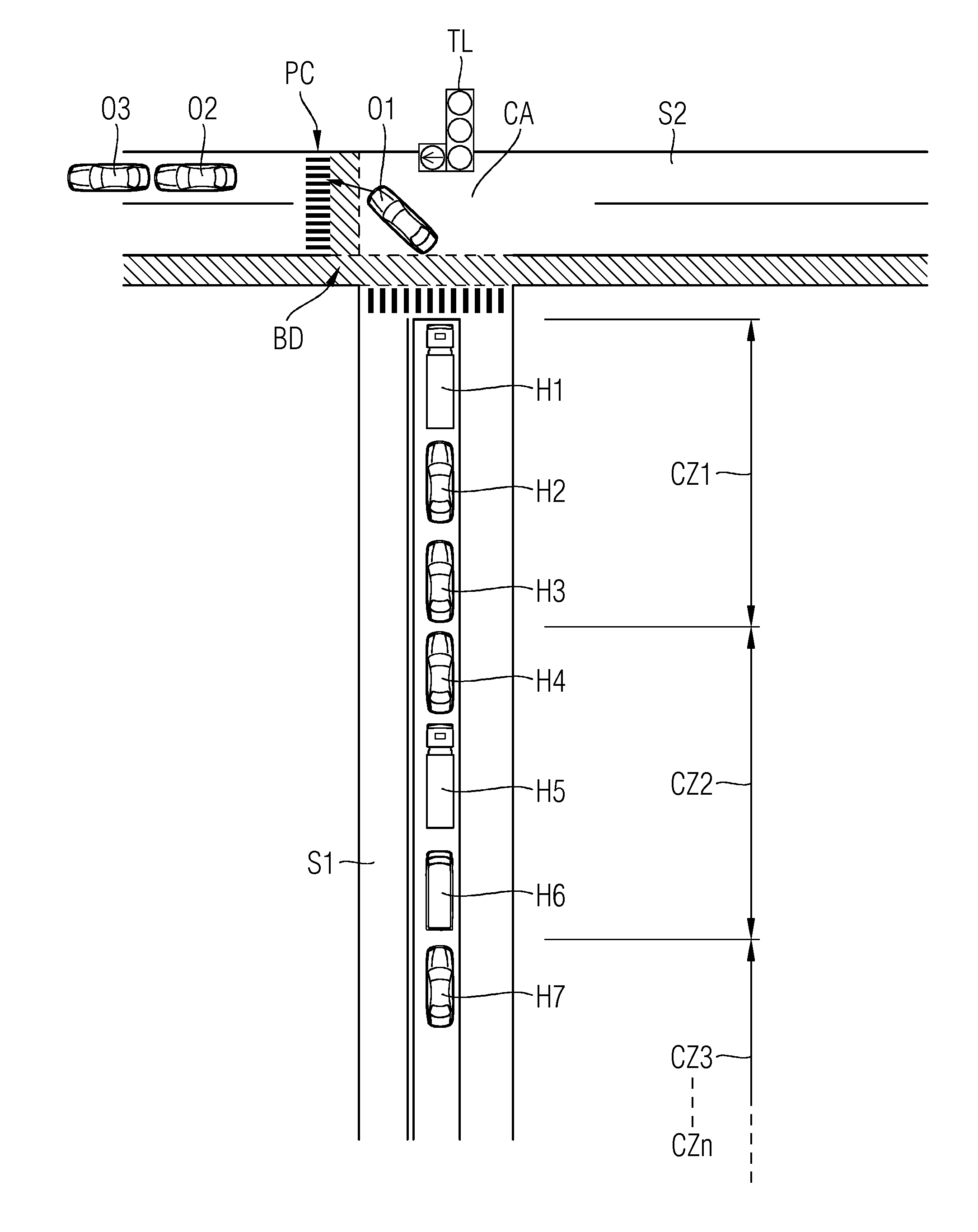 Method for communication within an, in particular wireless, motor vehicle communication system interacting in an ad-hoc manner, device for the traffic infrastructure and road user device