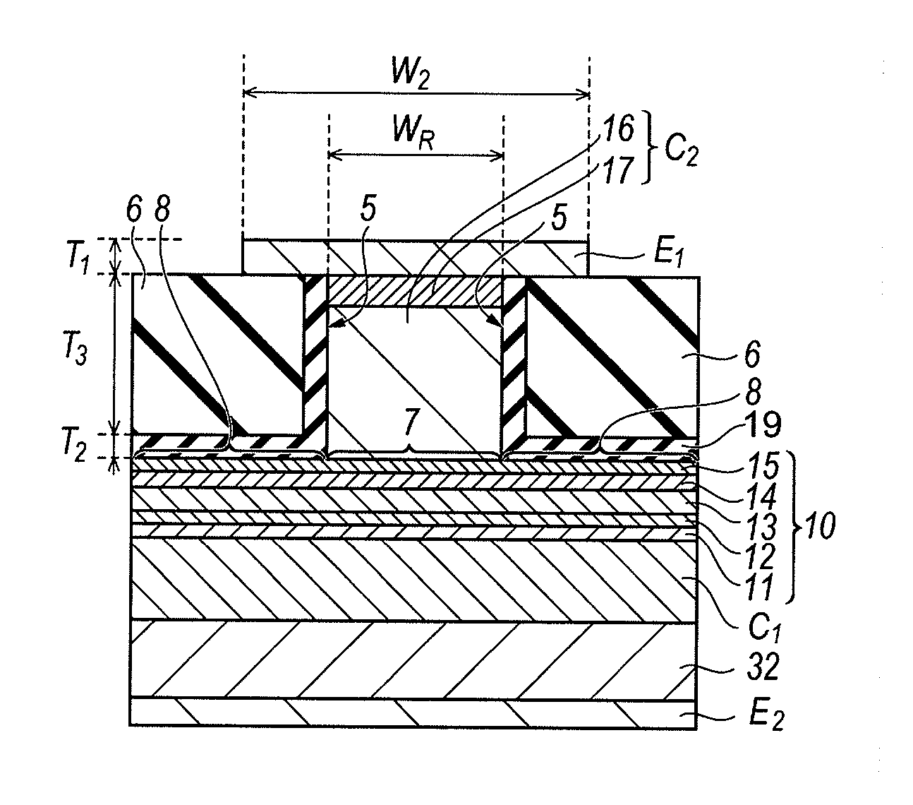 Laser diode with ridge waveguide structure and method for manufacturing the same