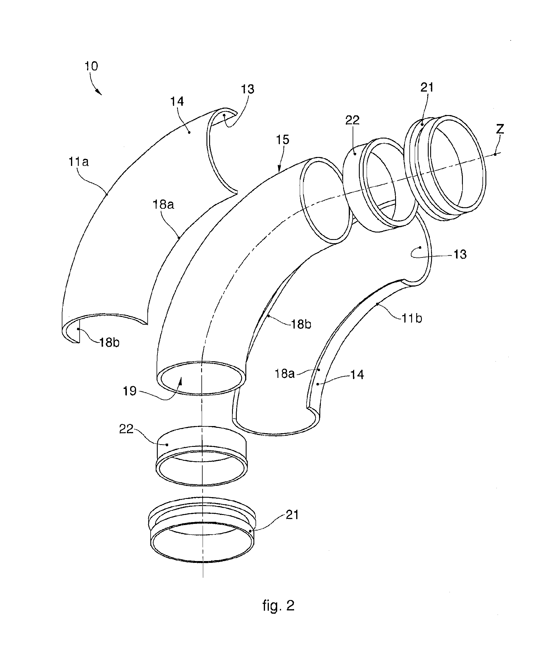 Method to make a curved tubular element to convey abrasive materials such as concrete or suchlike, and curved tubular element thus obtained