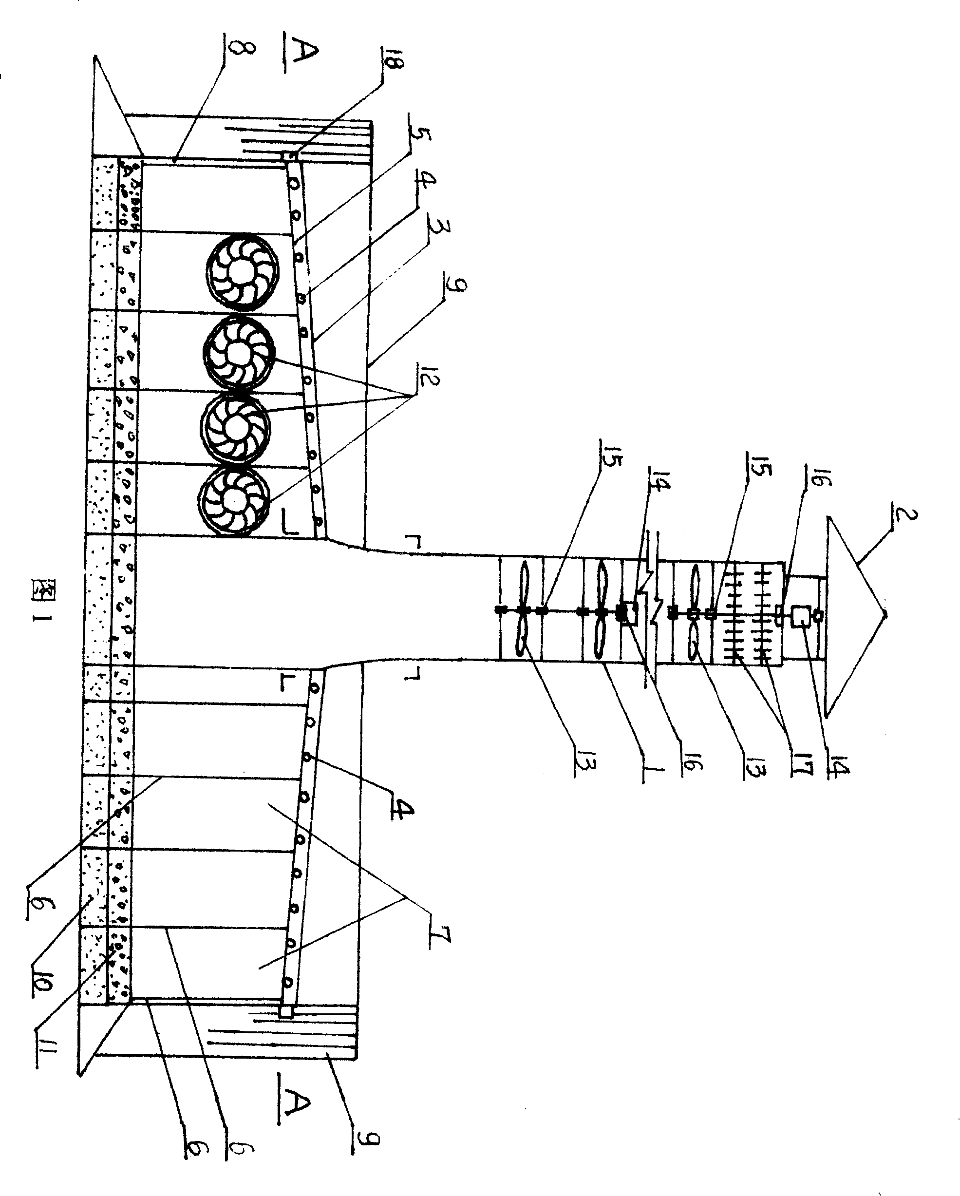 Apparatus for electricity generation by refuse incineration and hot air flow