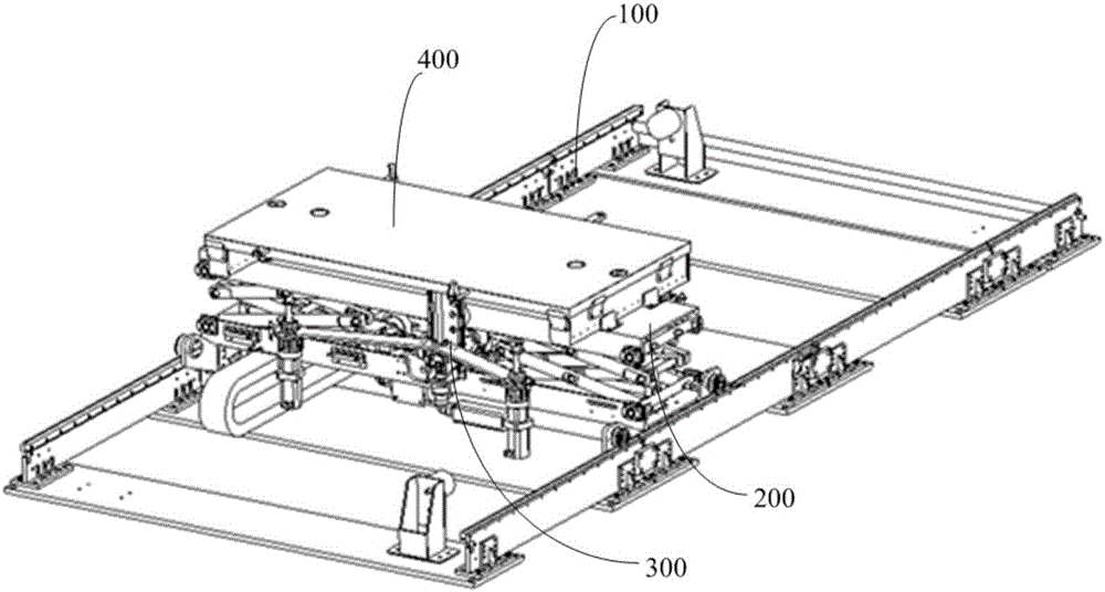Unlocking transferring device for chassis type battery