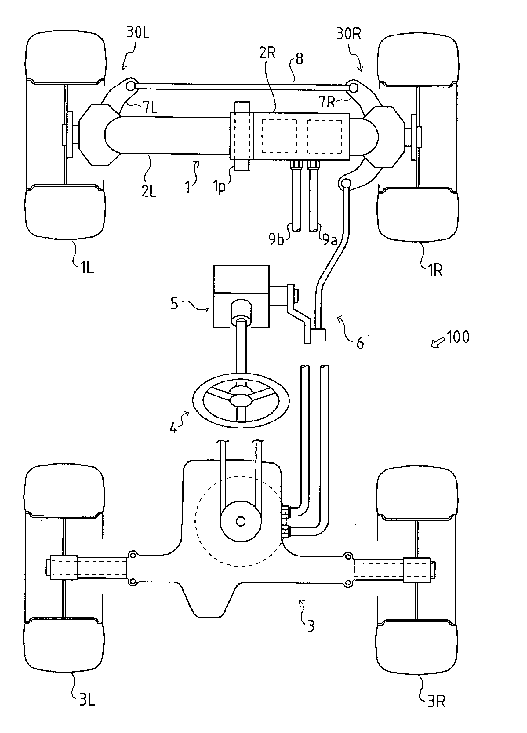 Hydraulic axle-drive device