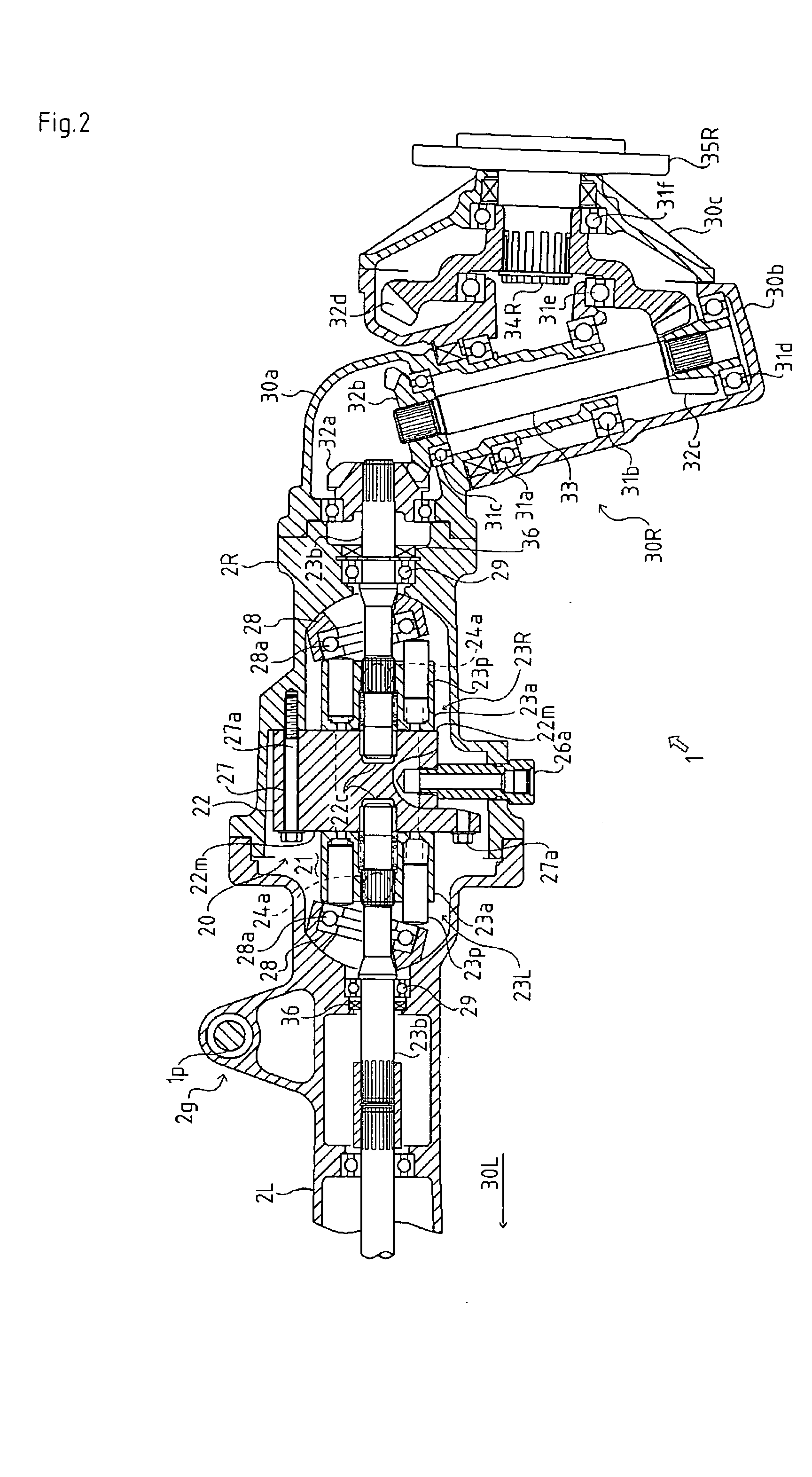 Hydraulic axle-drive device
