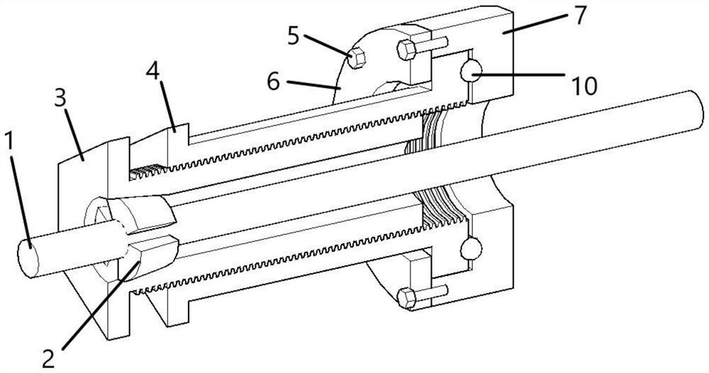 Threaded steel bar tensioning and anchoring device and construction method thereof