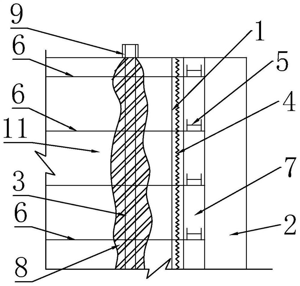 Sequential supporting structure system of soil vertical shaft and construction method