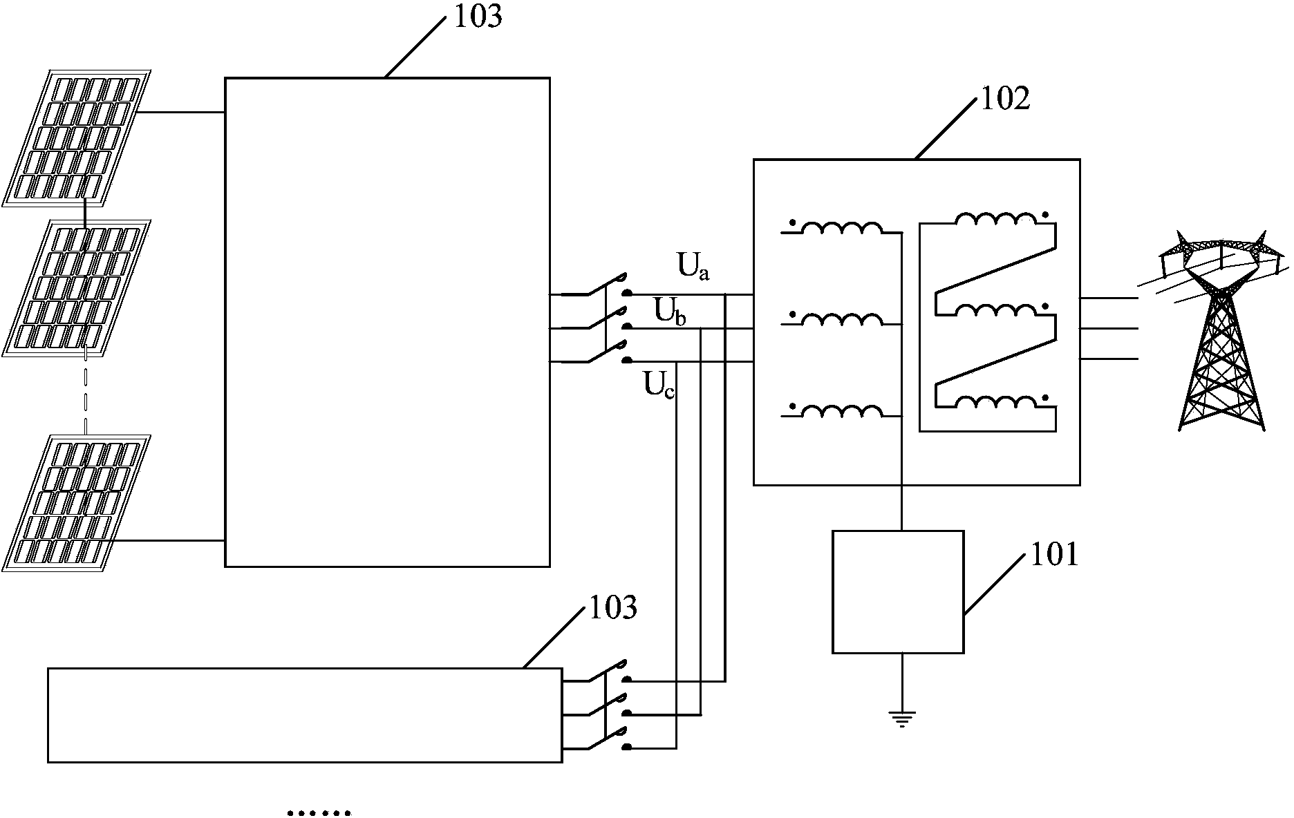 Device for restraining PID effect of photovoltaic panel