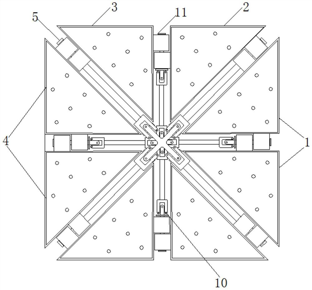 Floating object fishing device for square sewage treatment tank