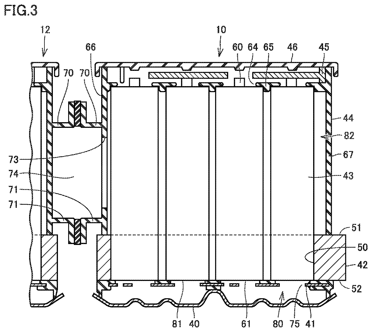 Power storage device cooling structure