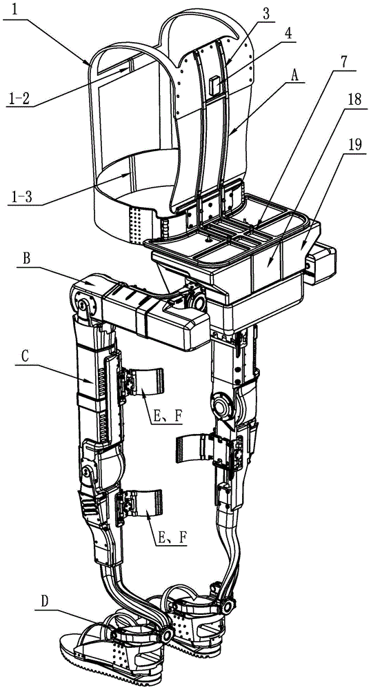 Human-simulated external skeleton robot assisting lower limbs