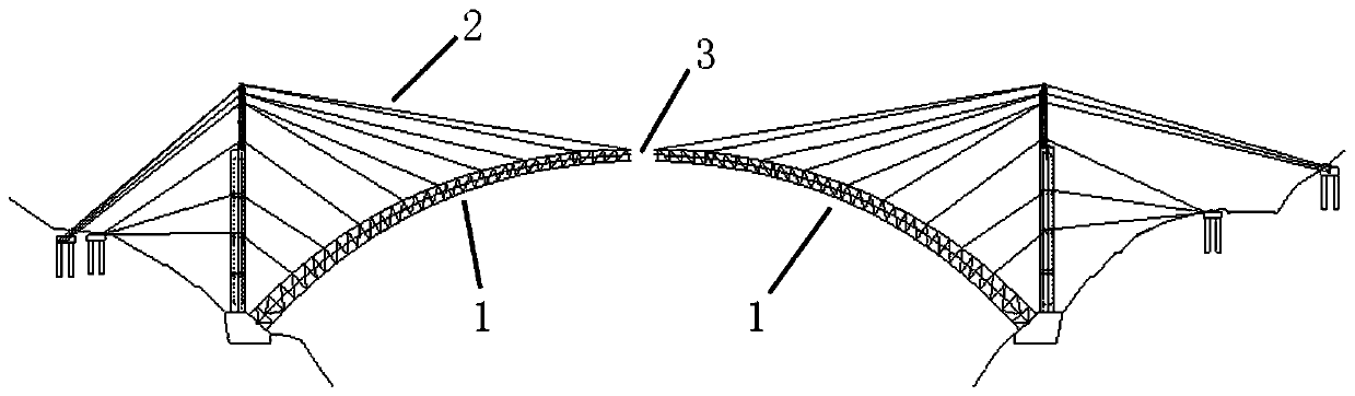 Forced closure construction method for vault of steel tube arch bridge mounted in cable-stayed buckling and cantilevered assembly mode