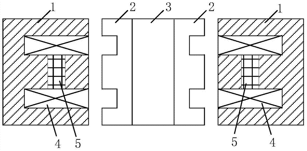 A five-degree-of-freedom rotor suspension structure realized by axial hybrid magnetic bearings