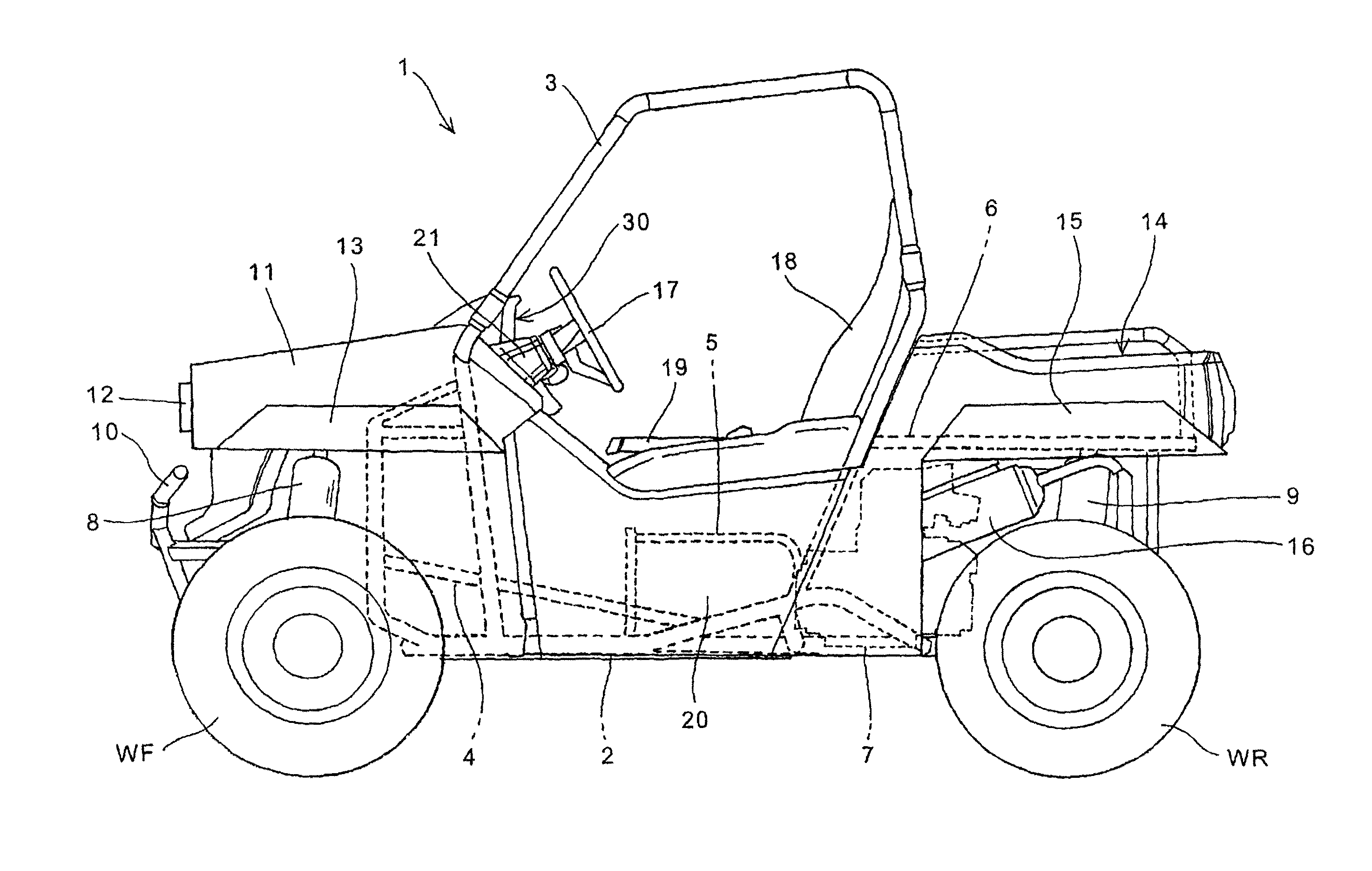 ECU arrangement structure for a vehicle