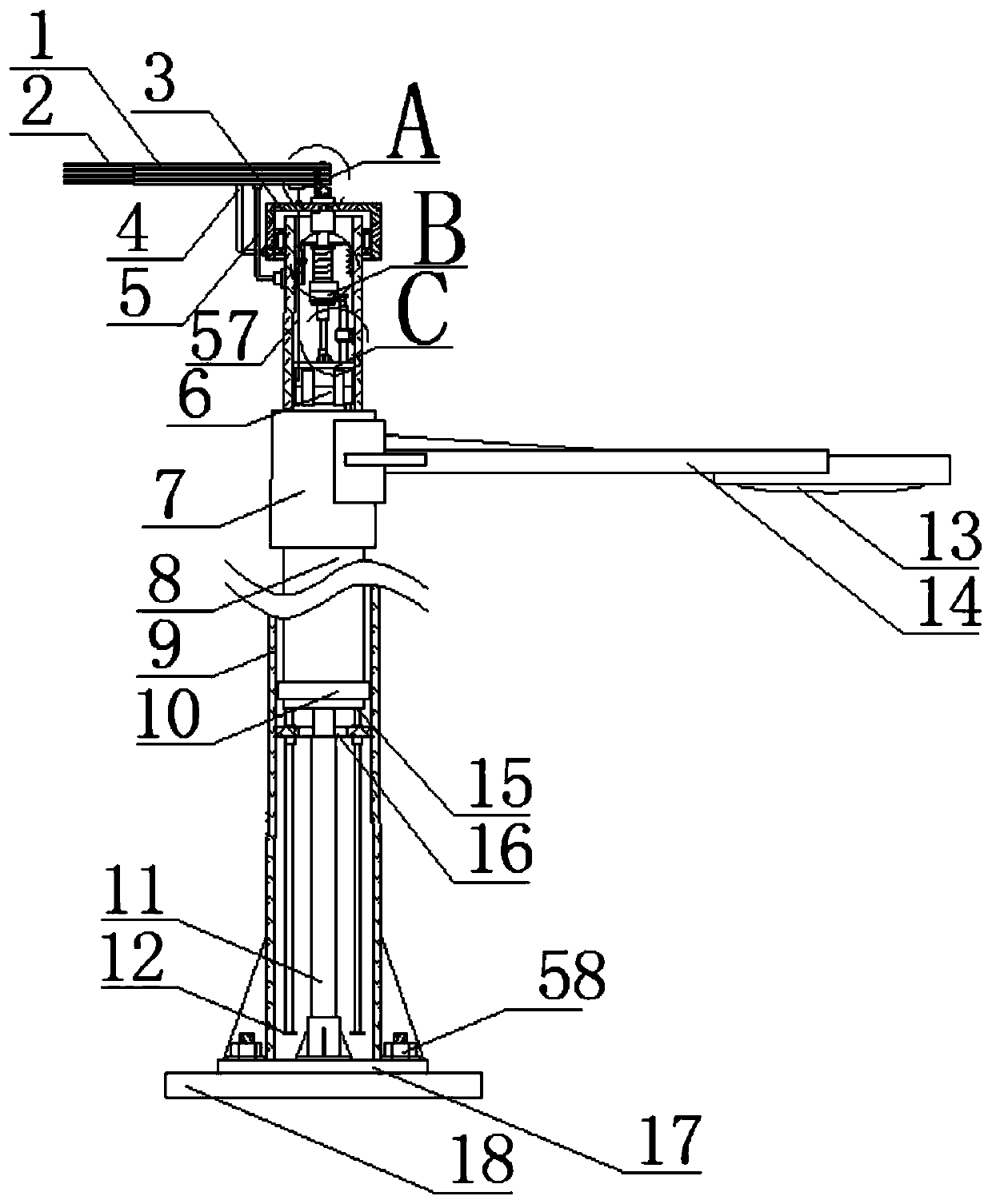 Lifting type foldable solar LED street lamp