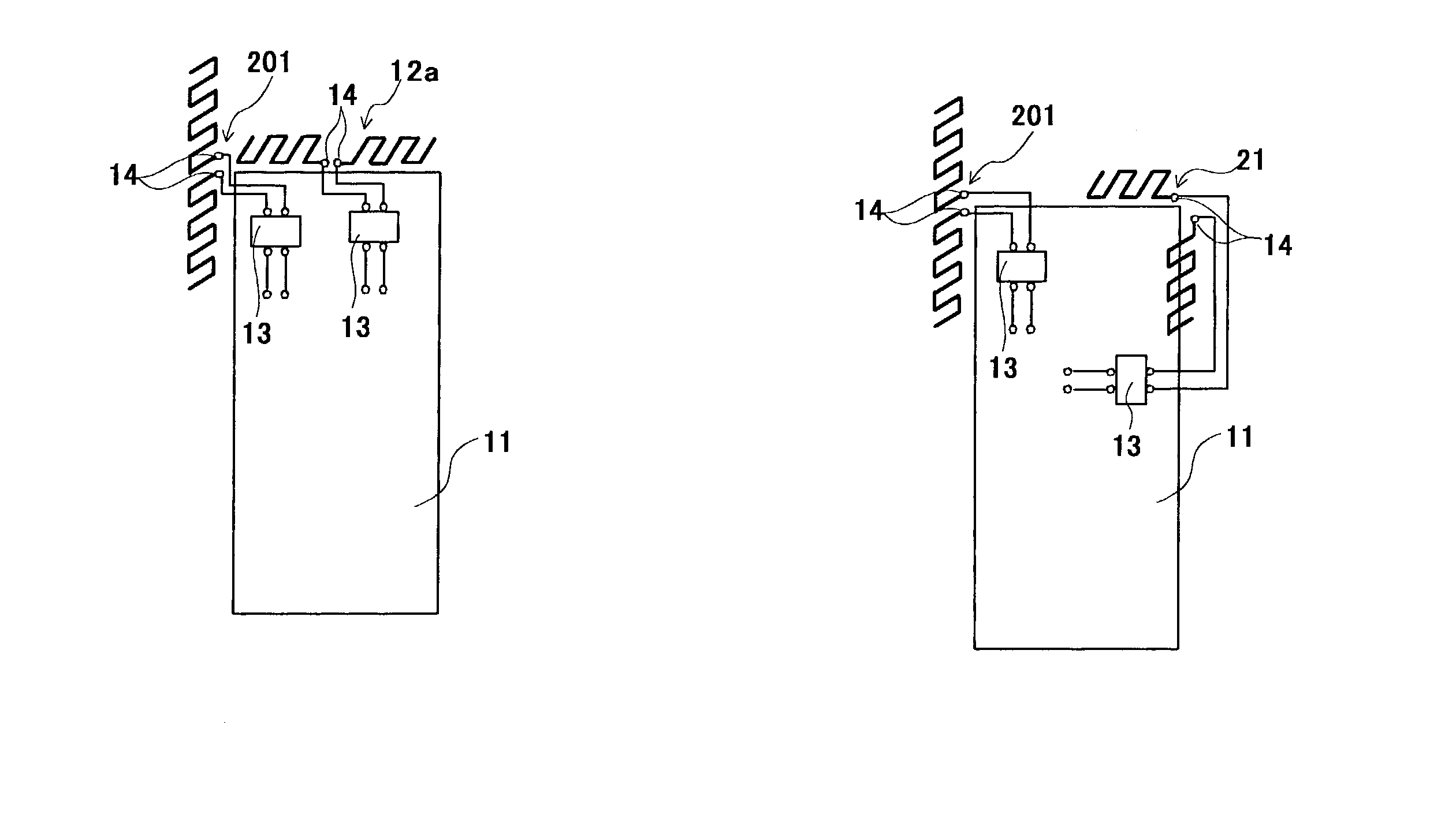 Built-in antenna for radio communication terminal