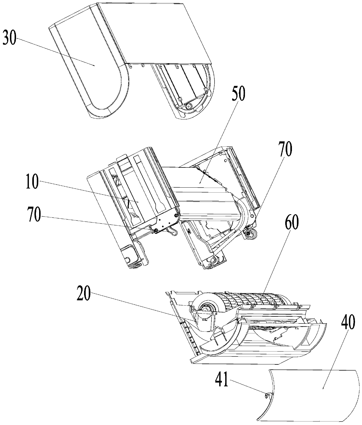 Indoor unit shell structure and air conditioner indoor unit having same