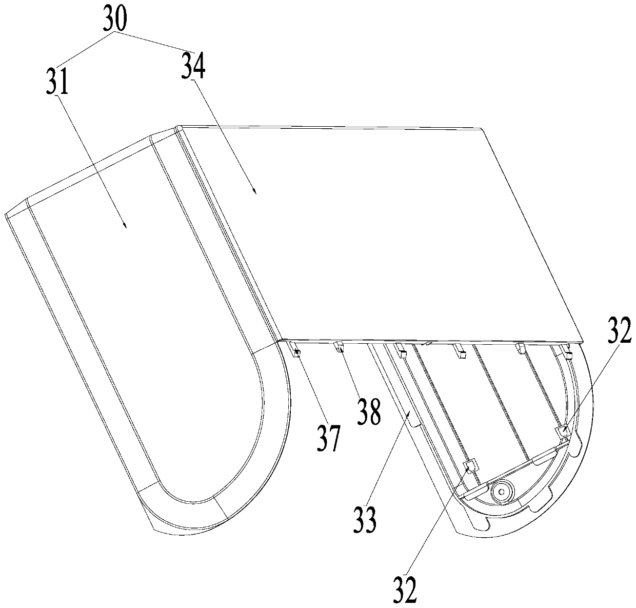 Indoor unit shell structure and air conditioner indoor unit having same