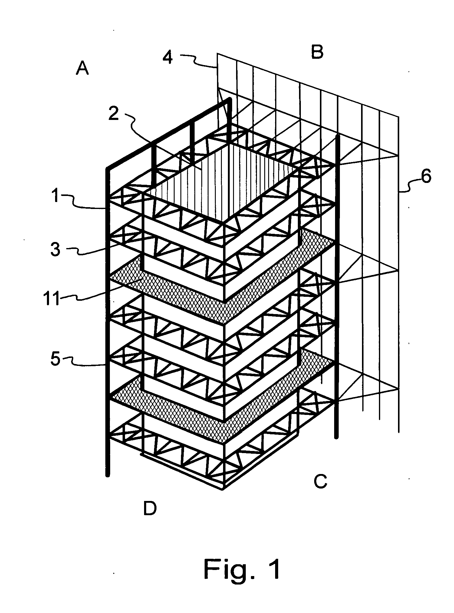 Boiler plant, a support structure and a method for supporting the walls of a steam boiler of a boiler plant