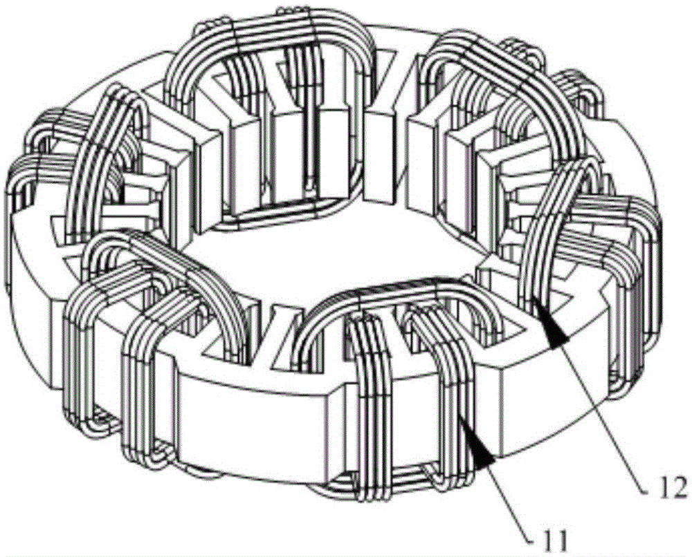 Air processor and alternating current plastic-sealed motor and stator thereof
