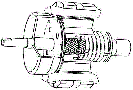 Bidirectional dual-helix permanent magnet brushless motor with torque adaptive speed change