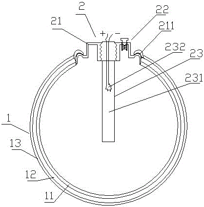 Disposable spherical graphene gas blaster and manufacturing method thereof