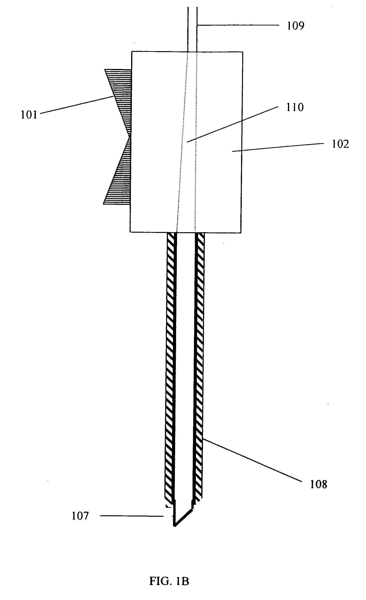 Needle with depth determination capability and method of use