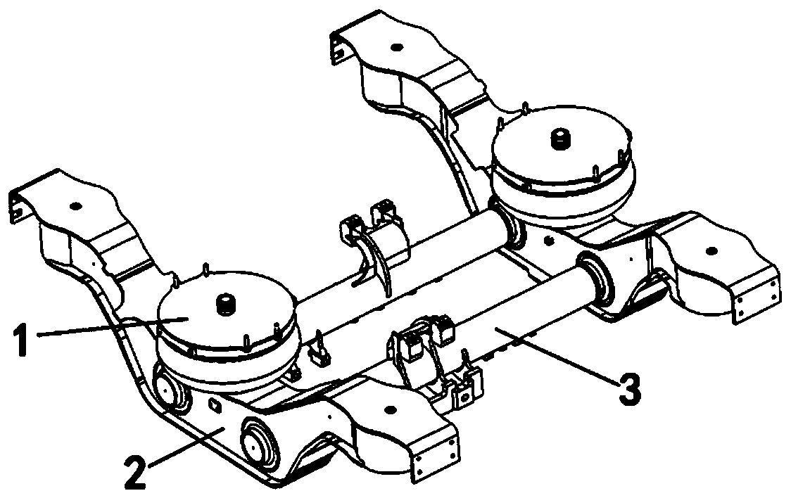 A secondary suspension device and frame