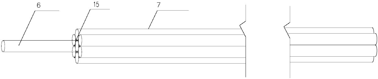 Threading device for prestressed steel beam and threading method for prestressed steel beam